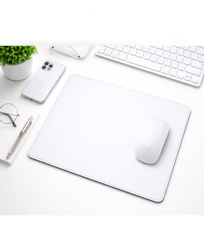 plantobiz 白いマウスパッド 大型 PUレザー
